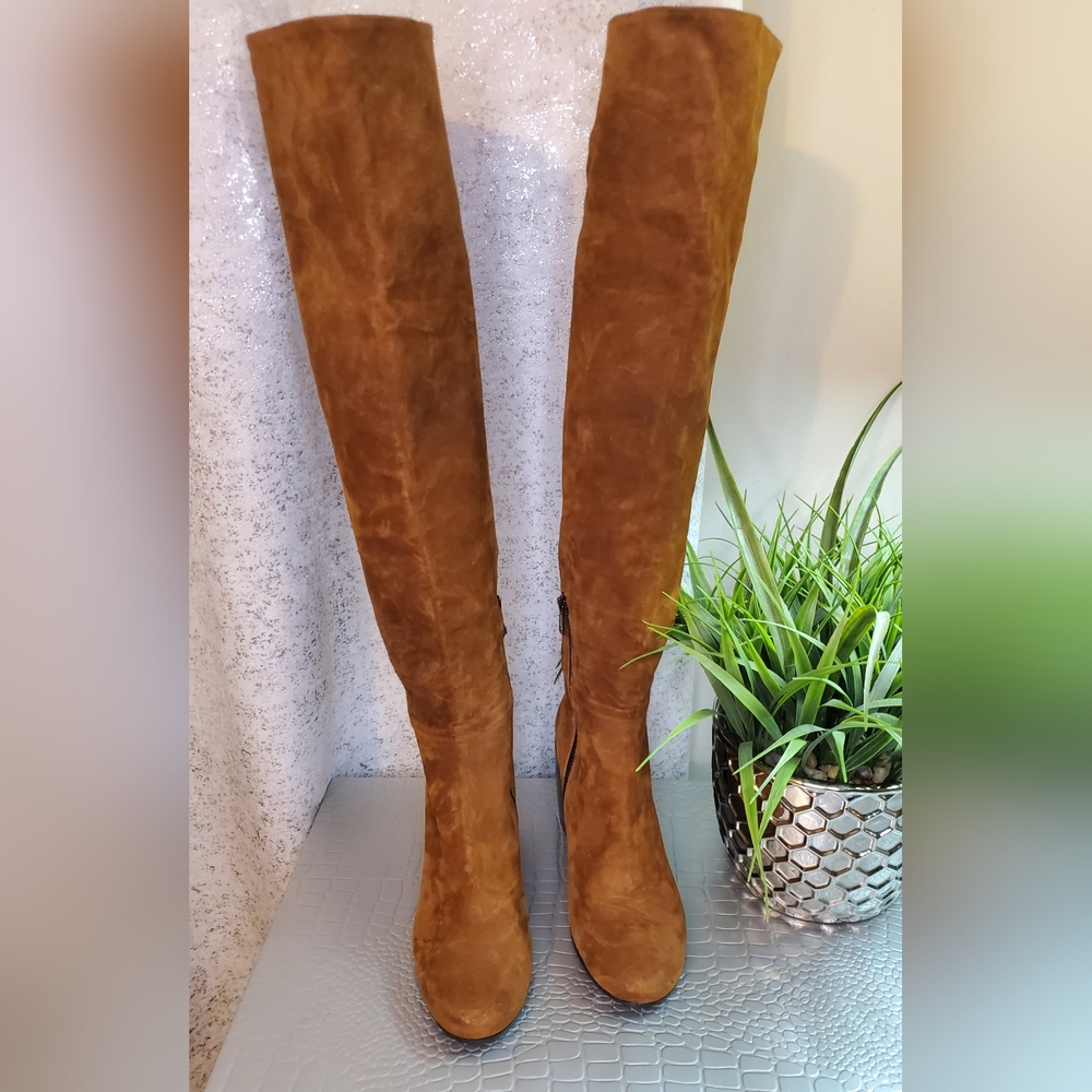 Now Made In Italy Suede Browm High Boots